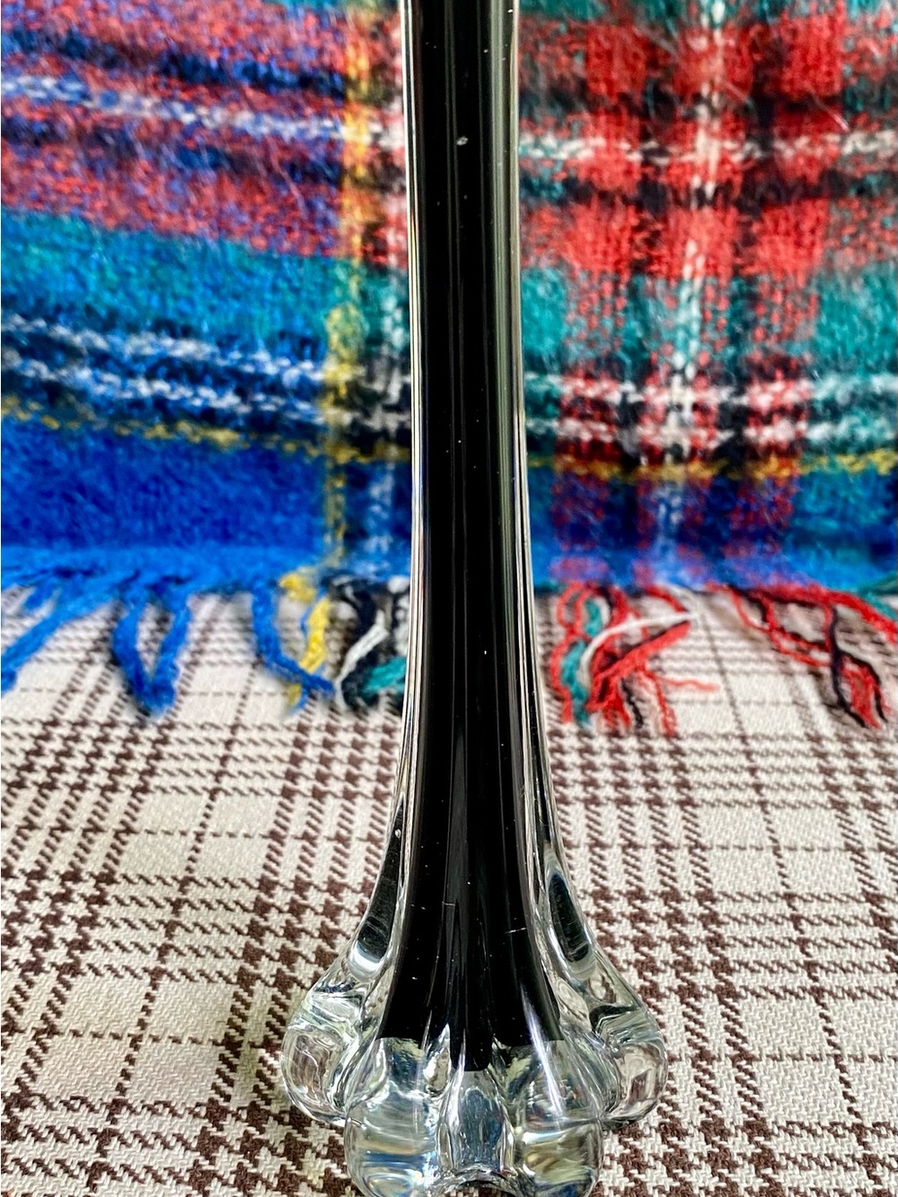 Elegant Black Glass Bud Vase - Home Accents